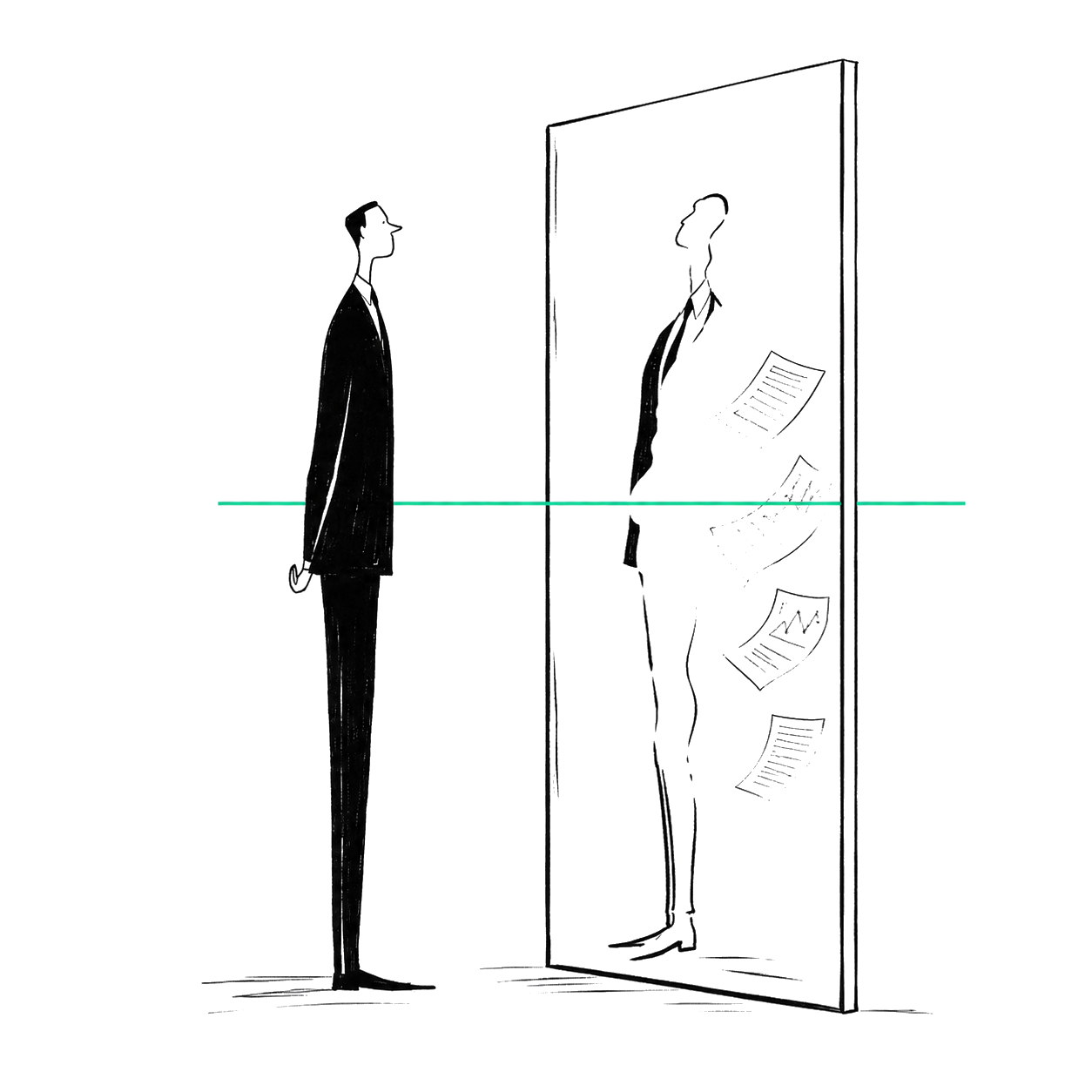 A composed operator facing a delayed reflection bound by late obligations in a mirror